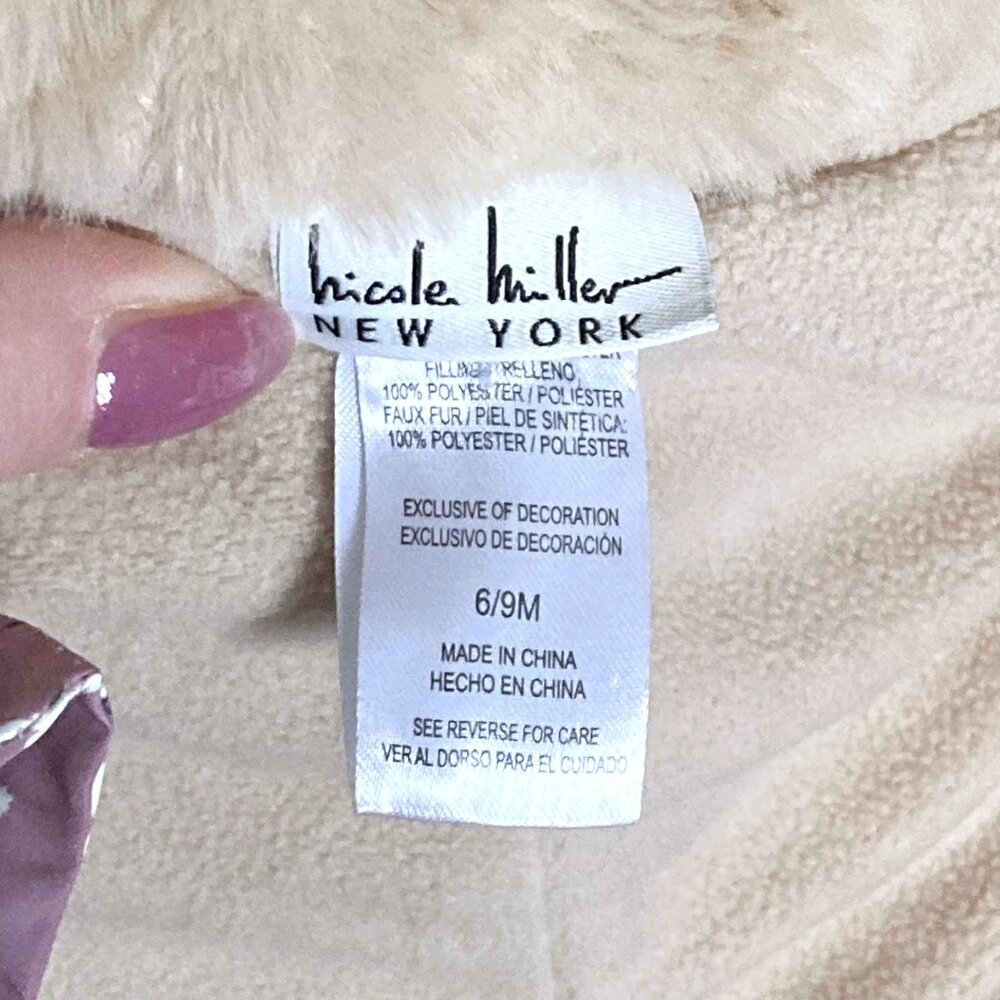 Nicole Miller New York, Baby Girl Outerwear Snowsuit Pink Floral Sz 6-9M - Picture 8 of 9